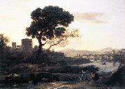 Claude Lorrain Landscape with Shepherds   The Pont Molle fgh oil painting reproduction